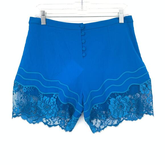LA PERLA Women's Size Small Lace Trim Desert Rose Shorts Teal Blue NWT - Picture 1 of 7